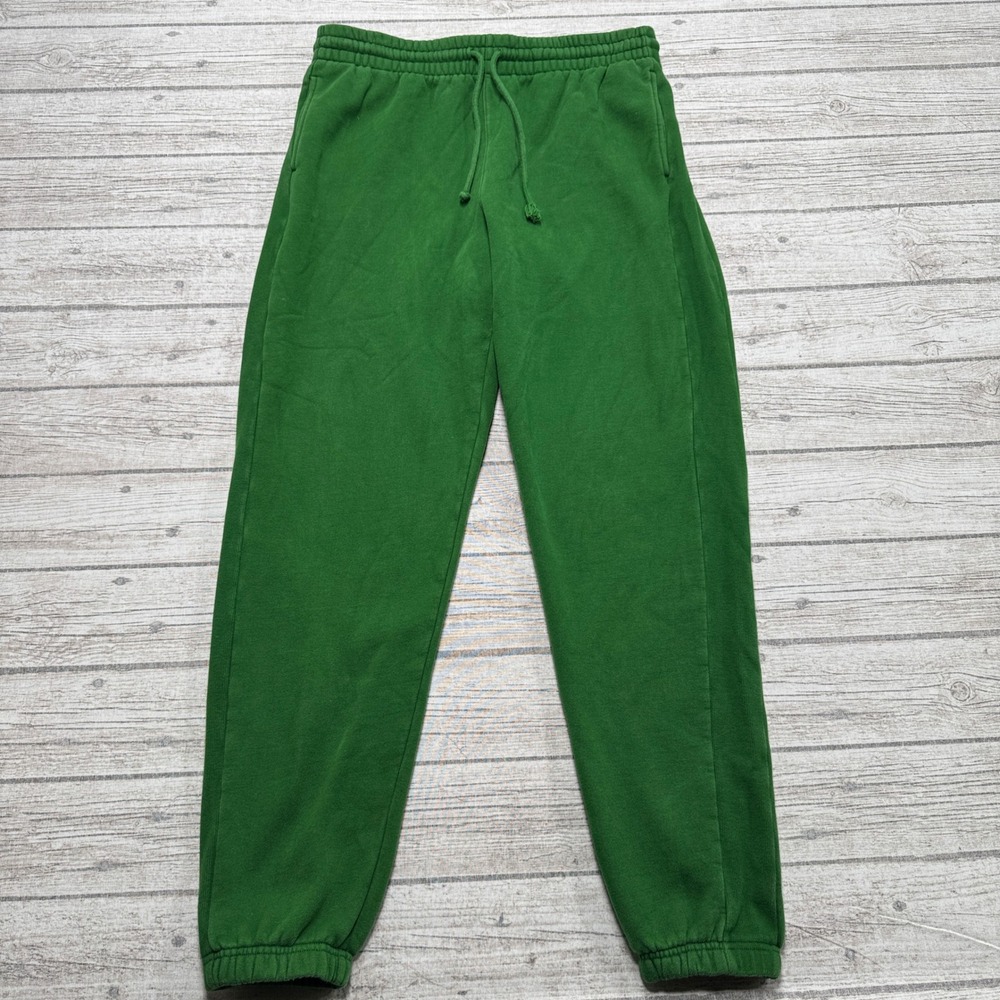 TNA Aritzia Sweatpants Women's Large Green Cozy Fleece Boyfriend Fit Activewear